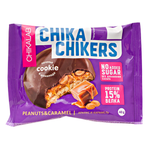Печенье CHIKALAB глазированный CHIKA CHIKERS Peanuts & Caramel 40 г 1/10