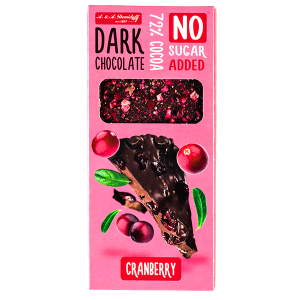 шоколад A&A Demidoff 72% без сахара с клюквой 80 г 1/10