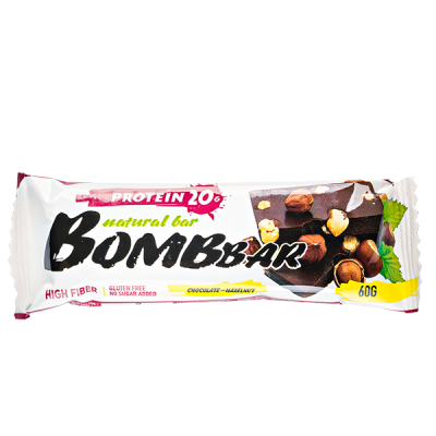 Батончик Bombbar протеиновый CHOCOLATE-HAZELNUT 60 г 1/20