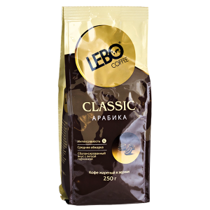 кофе LEBO CLASSIC ARABIKA 250 г зерно 1/20 кофе LEBO CLASSIC ARABIKA 250 г зерно 1/20