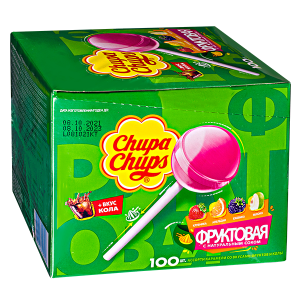 карамель Чупа-Чупс ФРУКТОВАЯ со вкусом колы 12 г 1/100