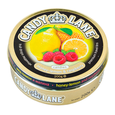 Карамель CANDY LANE Honey-lemon & raspberry ж/б 200 г 1/6