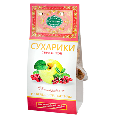 Сухарики из пастилы с брусникой 55 г, 1/20