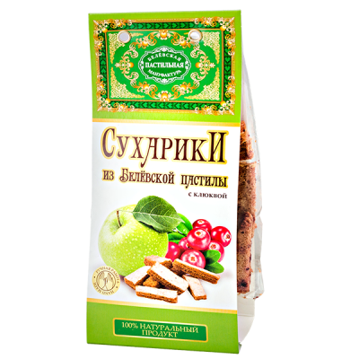 Сухарики из пастилы с клюквой 55 г, 1/20