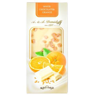 шоколад A&A Demidoff Белый с апельсином 80 г 1/10