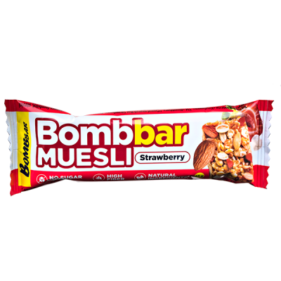 Батончик Bombbar MUESLI Strawberry 45 г 1/30