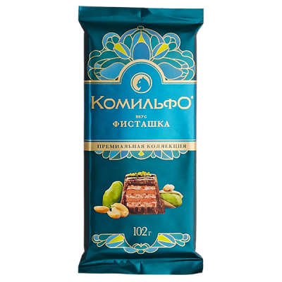 шоколад КОМИЛЬФО Фисташка 102 г 1/13