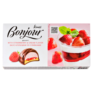 десерт BONJOUR Клубника со сливками 232 г 1/9 десерт BONJOUR Клубника со сливками 232 г 1/9