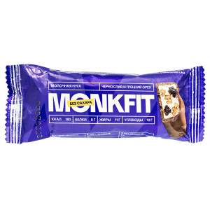 Батончик MONKFIT глазированный Молочная Нуга-Чернослив и Грецкий Орех 40 г 1/20