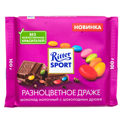 шоколад Риттер Спорт Разноцветное Драже 100 г 1/12 шоколад Риттер Спорт Разноцветное Драже 100 г 1/12
