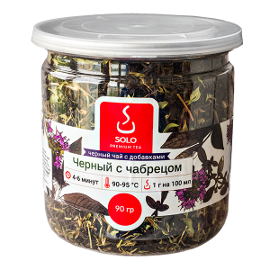 чай SOLO Черный с чабрецом 90 г пл/б 1/12
