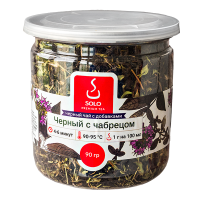 чай SOLO Черный с чабрецом 90 г пл/б 1/12