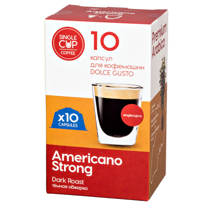 кофе капсулы DG SINGLE CUP Americano Strong (10 капсул)