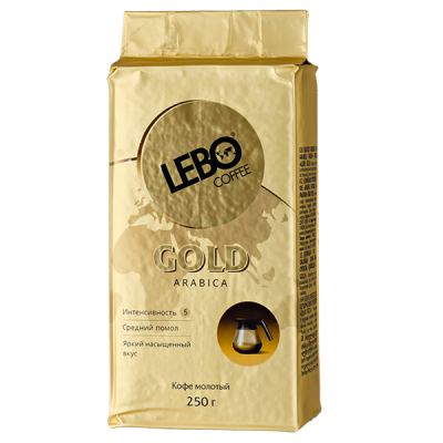 кофе LEBO GOLD ARABIKA 250 г молотый 1/6 кофе LEBO GOLD ARABIKA 250 г молотый 1/6