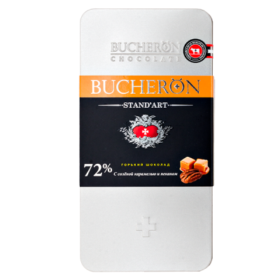 шоколад BUCHERON ж/б 72% Горький Карамель-пекан 100 г 1/10