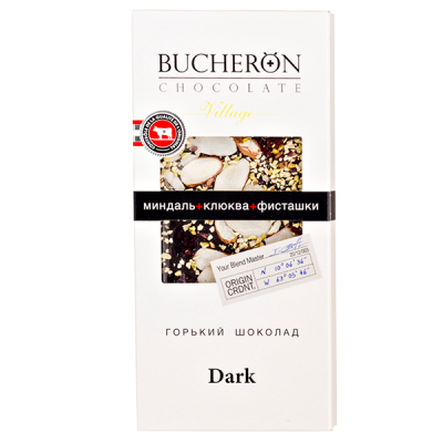 шоколад BUCHERON VILLAGE DARK Миндаль Клюква Фисташки 85 г 1/10