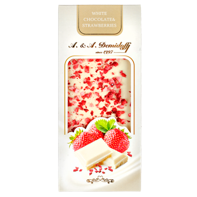 шоколад A&A Demidoff Белый с клубникой 80 г 1/10