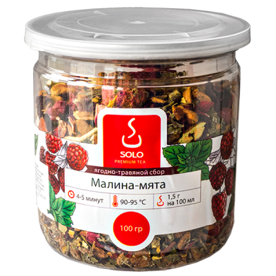 чай SOLO Малина - Мята 90 г пл/б 1/12
