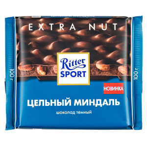 шоколад Риттер Спорт Цельный Миндаль Темный 100 г 1/11