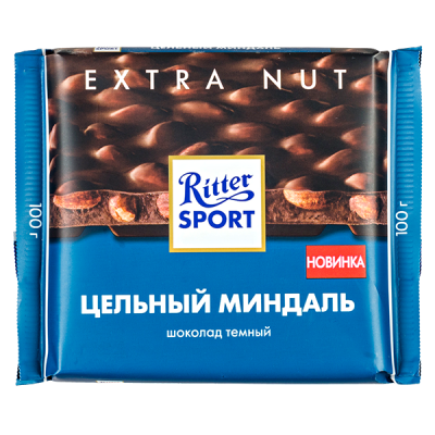 шоколад Риттер Спорт Цельный Миндаль Темный 100 г 1/11