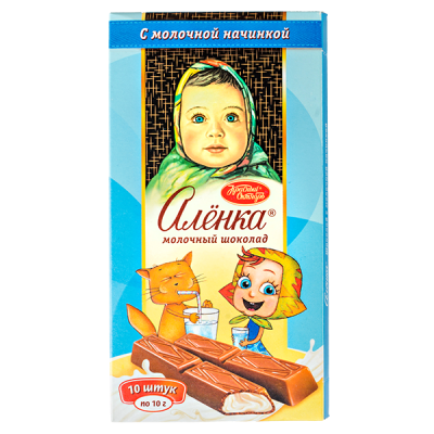 шоколад Аленка Порционный с молочной начинкой 100 г 1/17