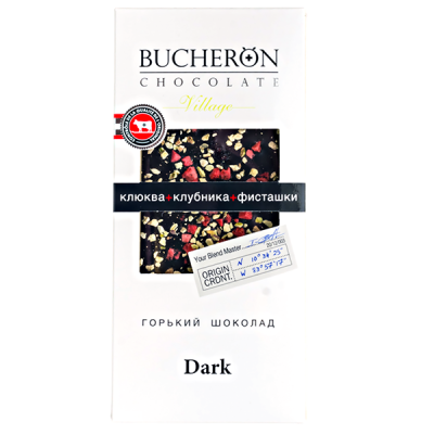 шоколад BUCHERON VILLAGE DARK Клюква Клубника Фисташки 85 г 1/10