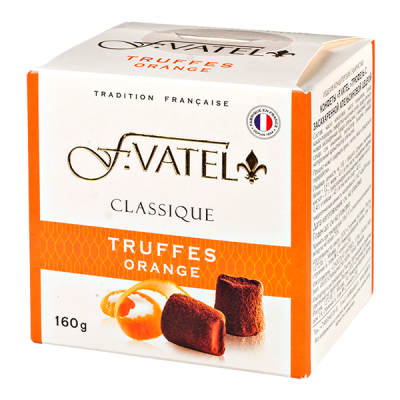 конфеты F.VATEL Трюфель с апельсиновой цедрой 160 г 1/12