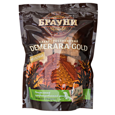 сахар тростниковый БРАУНИ DEMERARA GOLD 450 г м/у 1/12