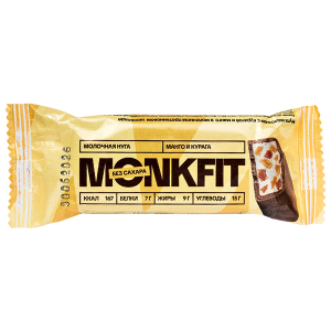 Батончик MONKFIT глазированный Молочная Нуга-Манго и Курага 40 г 1/20 Батончик MONKFIT глазированный Молочная Нуга-Манго и Курага 40 г 1/20