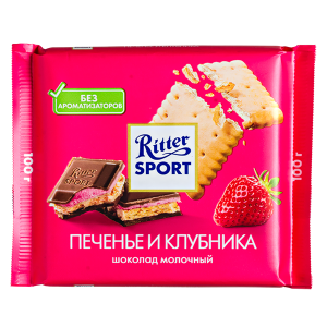 шоколад Риттер Спорт Печенье и Клубника 100 г 1/11