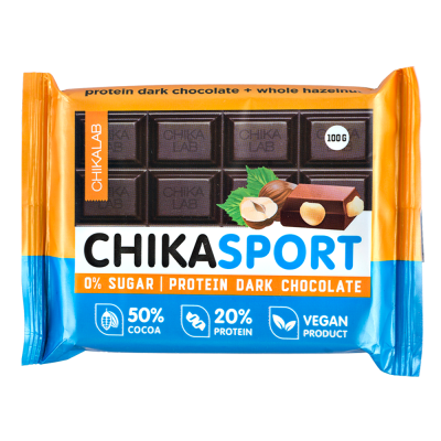 Шоколад CHIKASPORT Dark Hazelnuts 100 г 1/4