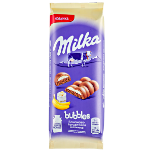 шоколад Милка Баблс Банан йогурт 87 г 1/16
