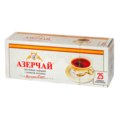чай АЗЕРЧАЙ Черный с бергамотом 25 пакетиков 1/12