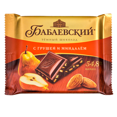 шоколад Бабаевский Темный с Грушей и Миндалем 70 г 1/20