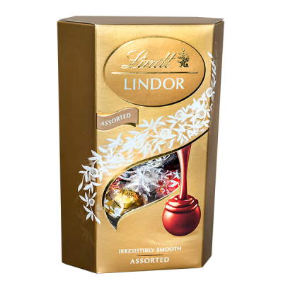 конфеты LINDOR (Золотой) Ассорти с начинкой 200 г 1/8