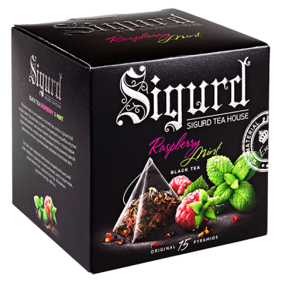 чай SIGURD 'RASPBERRY MINT' 15 пирамидок/саше-конверт 1/8
