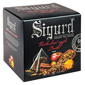 чай SIGURD 'BUCKNHEAT APPLE STRUDEL' 15 пирамидок/саше-конверт 1/8