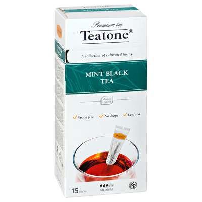чай TEATONE 'MINT BLACK' 15 стиков 1/12