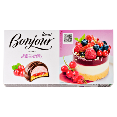 десерт BONJOUR со вкусом ягод 232 г 1/9 десерт BONJOUR со вкусом ягод 232 г 1/9