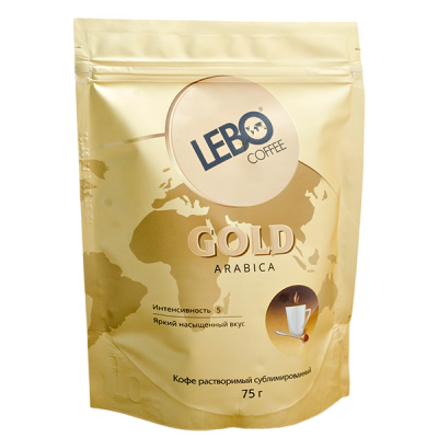 кофе растворимый LEBO GOLD Arabica 75 г м/у 1/12