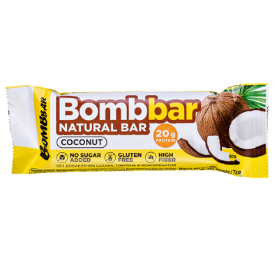 Батончик Bombbar протеиновый COCONUT 60 г 1/20