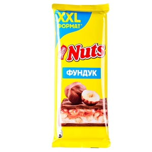 шоколад NUTS XXL формат Фундук 180 г 1/10