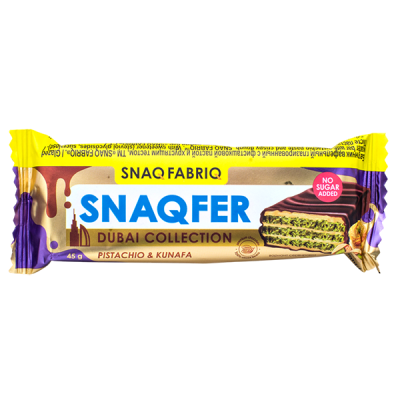 Батончик вафельный SNAQFER DUBAI глазированный Fistachio 45 г 1/20