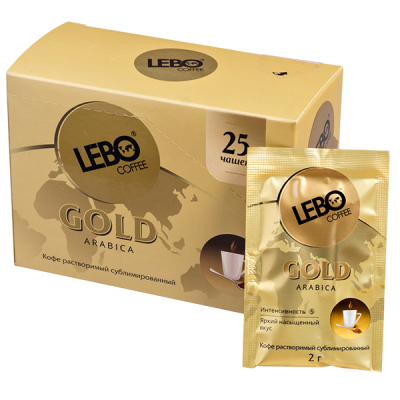 кофе LEBO GOLD Arabica растворимый 2 г 1/25 кофе LEBO GOLD Arabica растворимый 2 г 1/25