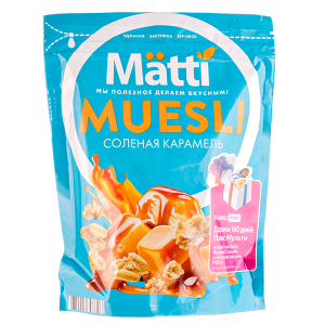 Мюсли MATTI соленая карамель 250 г 1/14 Мюсли MATTI соленая карамель 250 г 1/14