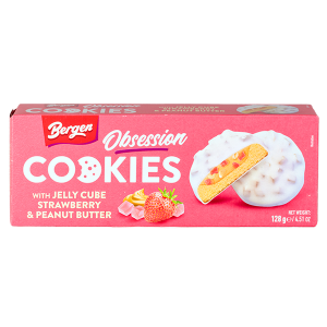 печенье BERGEN OBSESSION JELLY Strawberry & Peanut Butter 128 г 1/27 печенье BERGEN OBSESSION JELLY Strawberry & Peanut Butter 128 г 1/27