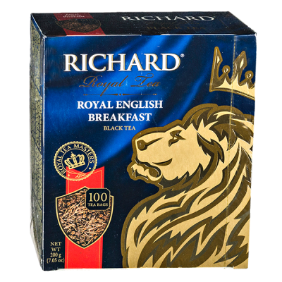 чай RICHARD 'ROYAL ENGLISH BREAKFAST' 100 пакетиков 1/6
