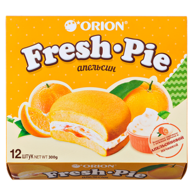 пирожное ORION Fresh-Pie Апельсин 300 г 1/8 пирожное ORION Fresh-Pie Апельсин 300 г 1/8