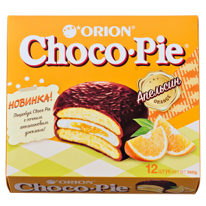 печенье ORION Choco-Pie Апельсин 360 г 1/8 печенье ORION Choco-Pie Апельсин 360 г 1/8