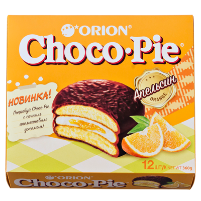 печенье ORION Choco-Pie Апельсин 360 г 1/8 печенье ORION Choco-Pie Апельсин 360 г 1/8